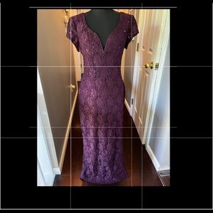 beautiful maroon party dress.